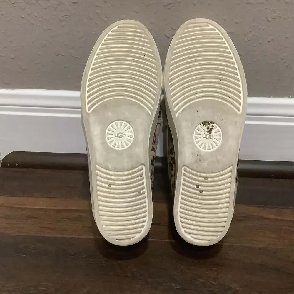 UGG Women Size 9 Exotic Slip-On Sneakers in Leopard Print Calf Hair